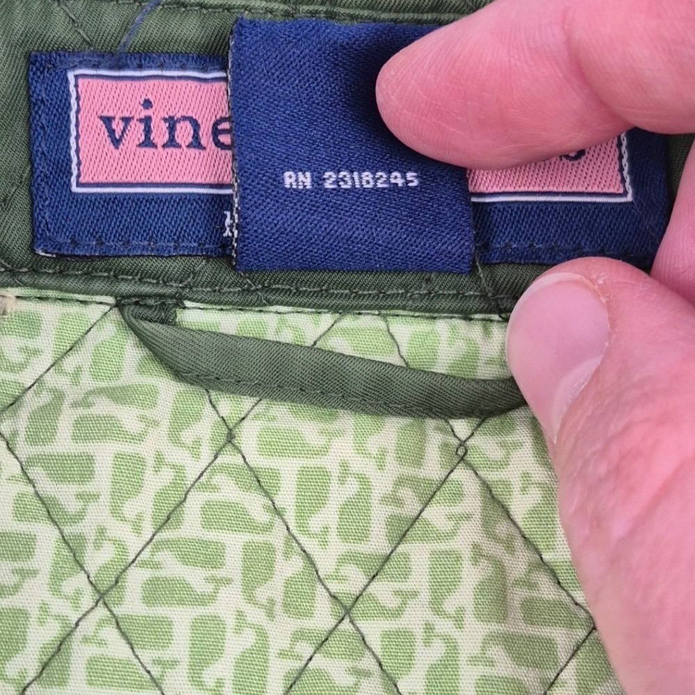 Vineyard Vines Olive Green Quilted Barn Chore Jacket‎ Women's XL Button Up Coat - Picture 8 of 16